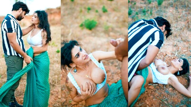 Resmi R Nair Outdoor Fuck Green Saree