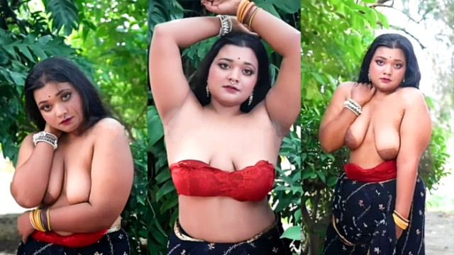 Bong Model Topless in Saree Shoot